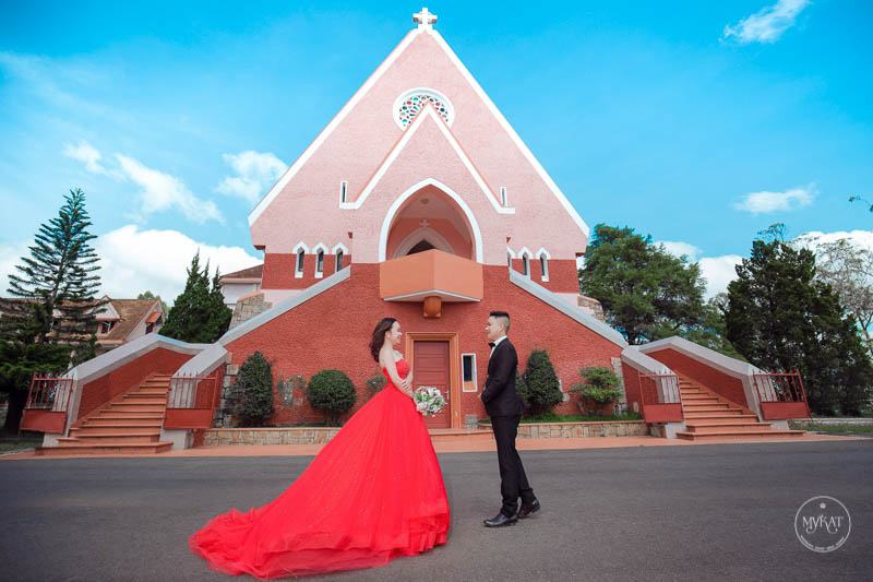 Wedding photos at Domaine Church in Dalat