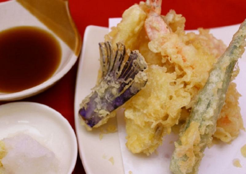 Vegetable and shrimp tempura