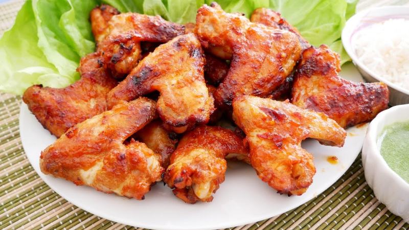 Fried chicken wings with BBQ sauce