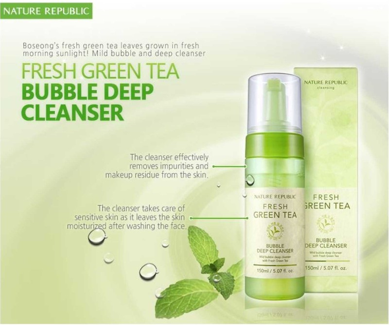 Nature Republic Fresh Green Tea Bubble Deep Cleanser