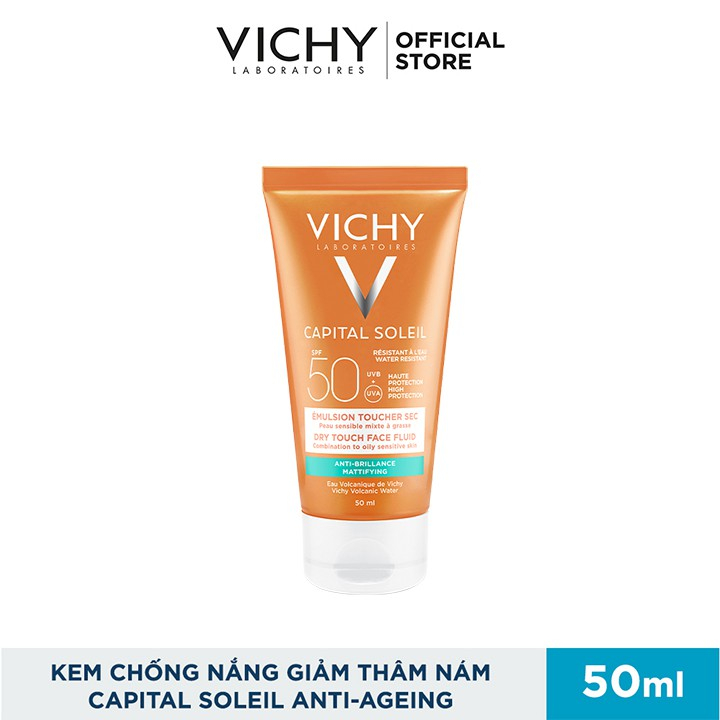 Vichy Capital Soleil Mattifying Dry Touch Face Fluid SPF 50 UVA +UVB Vichy Capital Soleil Mattifying Dry Touch Face Fluid 50ml