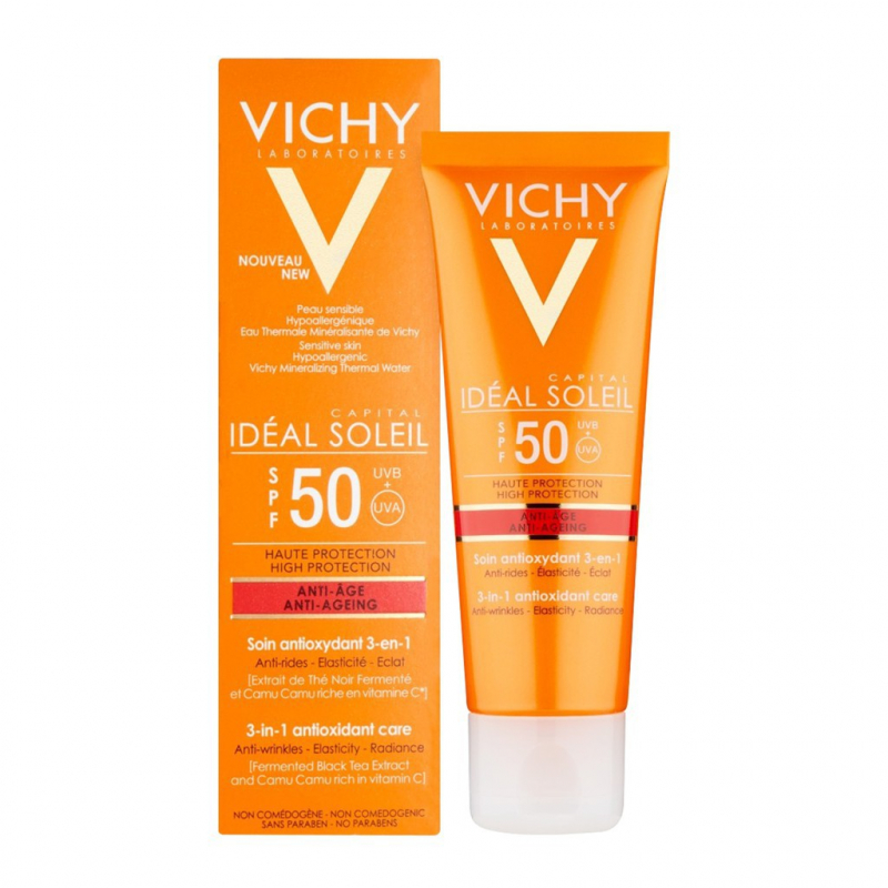 Vichy Capital Soleil Sunscreen helps prevent signs of aging 3 in 1 SPF50 50ml