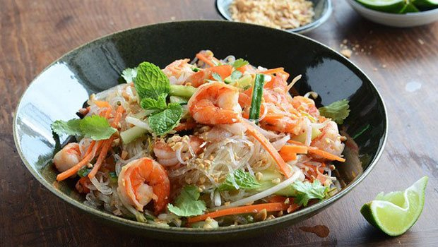Vermicelli with shrimp and meat
