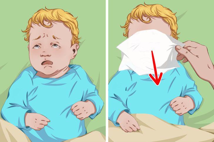 Use a tissue to wipe your baby's face