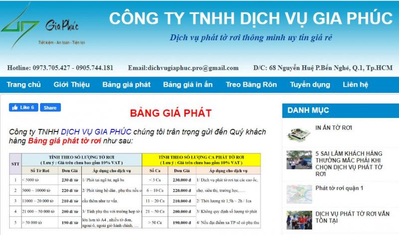 Gia Phuc leaflet distribution service company