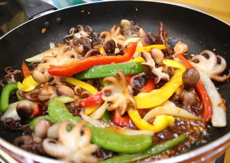 Sweet and sour fried octopus