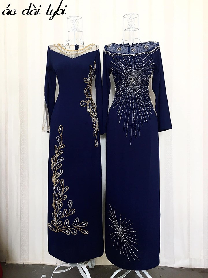 Ao dai for mother with elegant and noble beaded