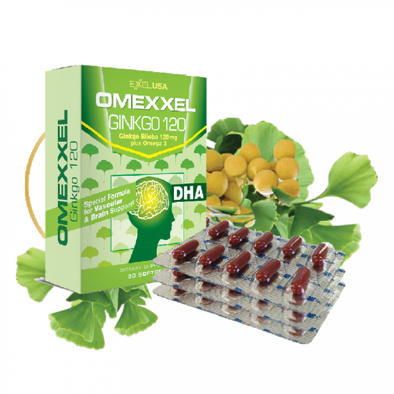 Omexxel Ginkgo 120 tablets for brain nourishment (30 tablets)