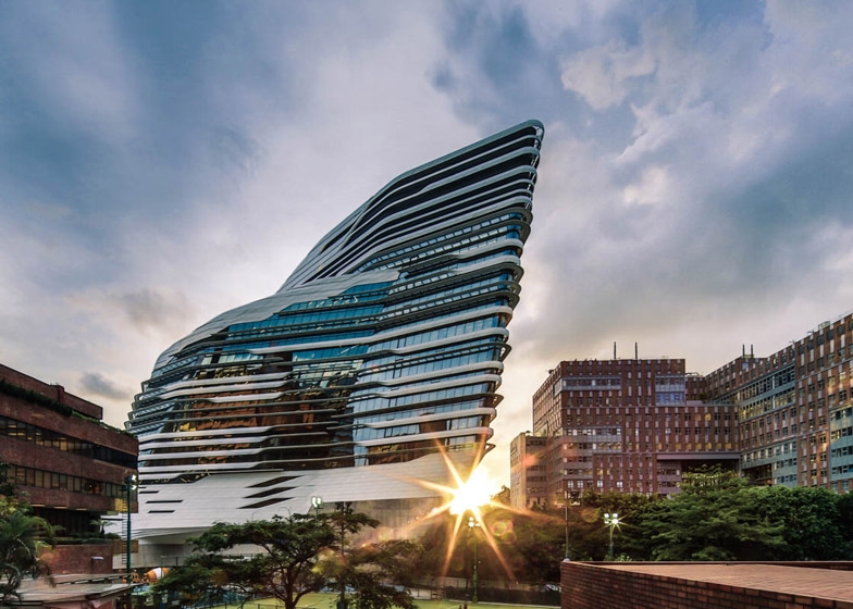 Building with beautiful curving design at Hong Kong Polytechnic University