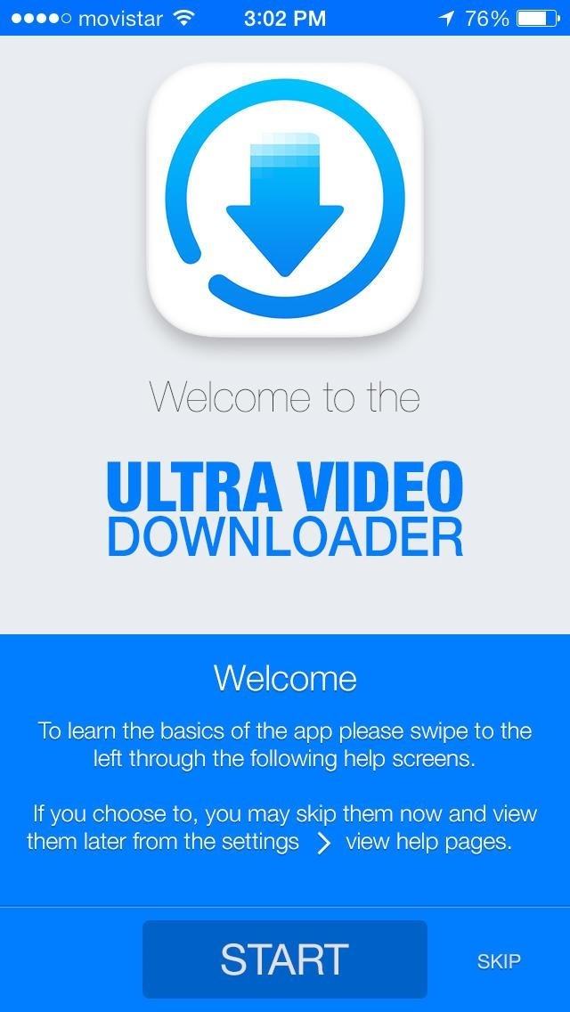 Ultra downloader carefully guides users when downloading this application