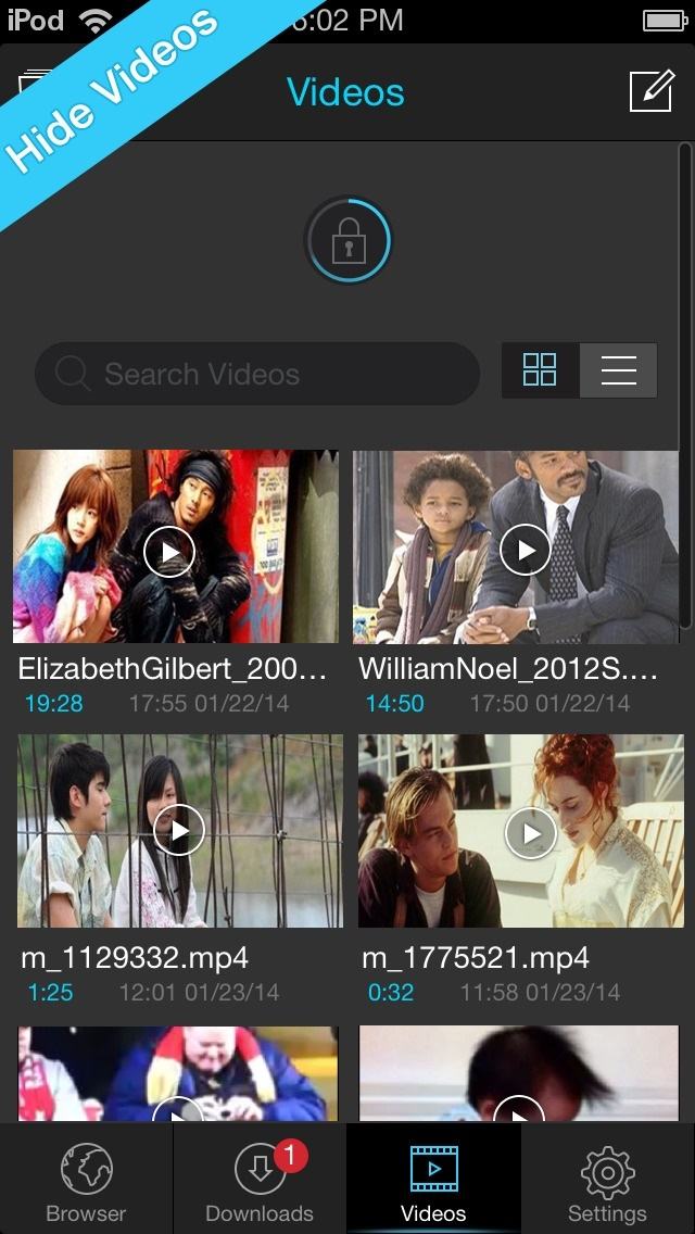 The background interface of the application also allows direct search for suitable videos on the net to download