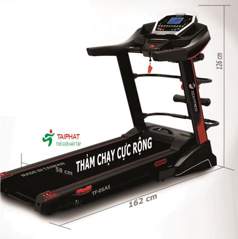 Tech Fitness treadmill has a powerful, modern design