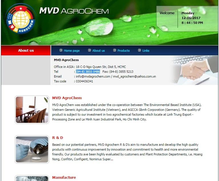 Website of Viet Duc Agrochemical Joint Stock Company
