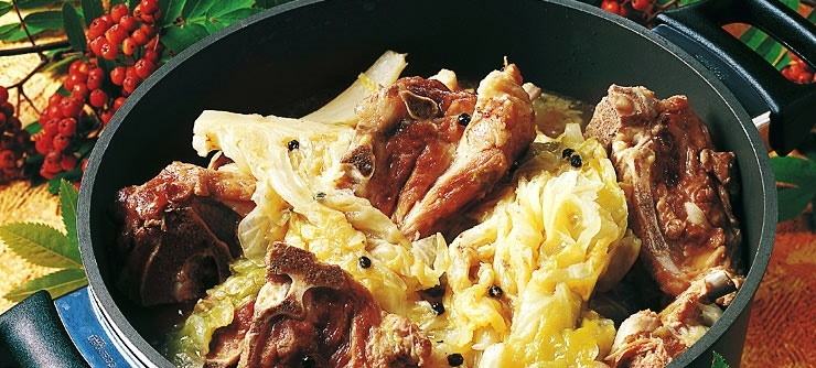 Farikal is a lamb dish served with cabbage and dried pepper.
